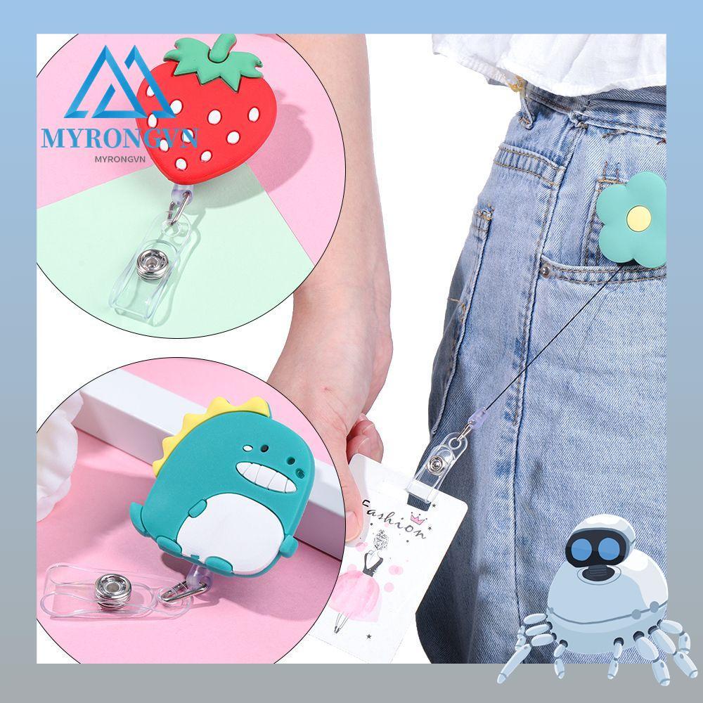 Kẹp gắn thẻ/huy hiệu bằng silicon nhiều kiểu dáng tùy chọn có thể thu gọn tiện lợi cho học sinh