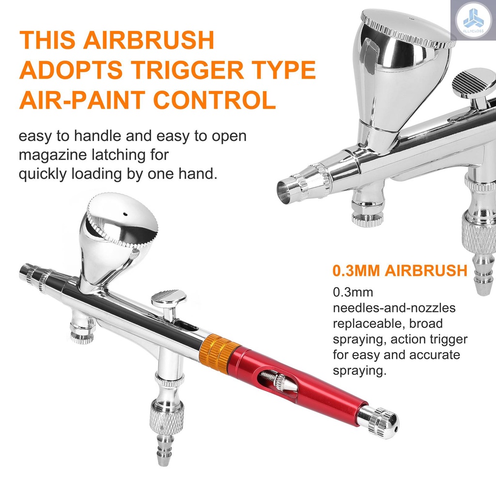 Multi-purpose Professional T218 0.3mm Airbrush Max 30PSI Air Pump Set for Model Making DIY Art Painting