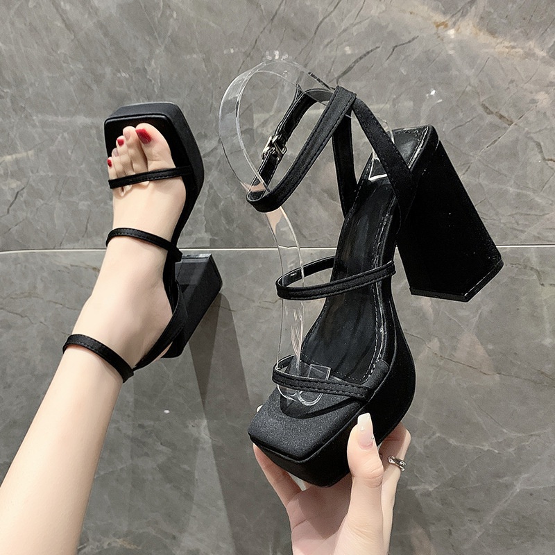 Giày búp bê Cao Gót Sandal Quai Ngang Thời Trang Mùa Hè 2023 Cho guốc Nữ dép cao gót nữ dày cao gót sục nữ dép thời trang mary jane