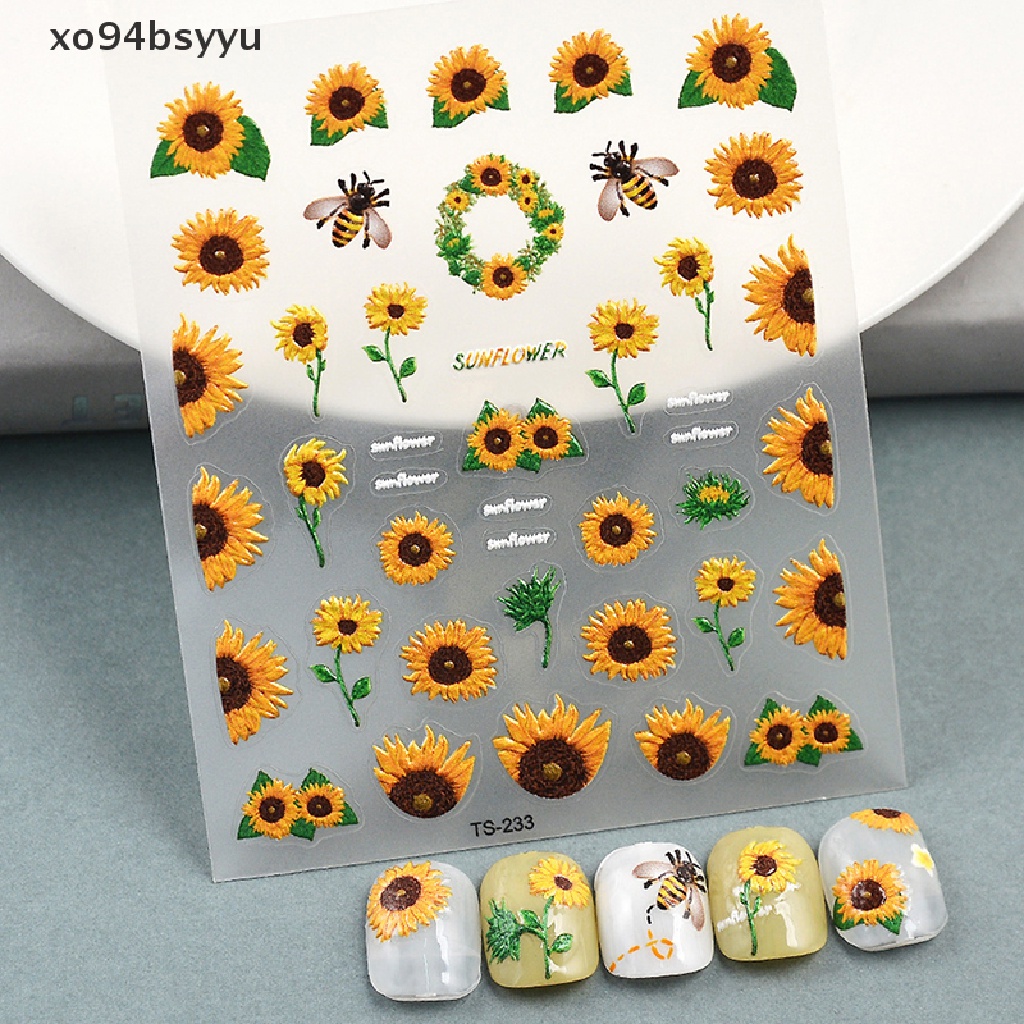 Miếng Dán Chuyển Nước Trang Trí Móng Tay Xo94Bsyu Họa Tiết Hoa Hướng Dương Xinh Xắn Cho Nữ VN