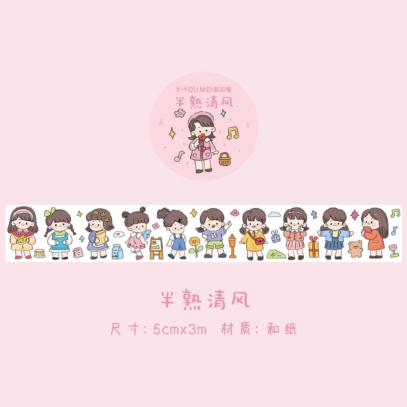 Cuộn Băng Keo Giấy Dán Trang Trí Sổ Tay Nhật Ký DIY