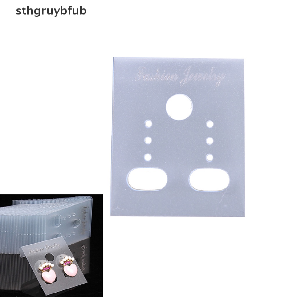 Set 100 Tấm Thẻ Treo Trưng Bày Bông Tai Bằng Nhựa Trong Suốt Chuyên Nghiệp