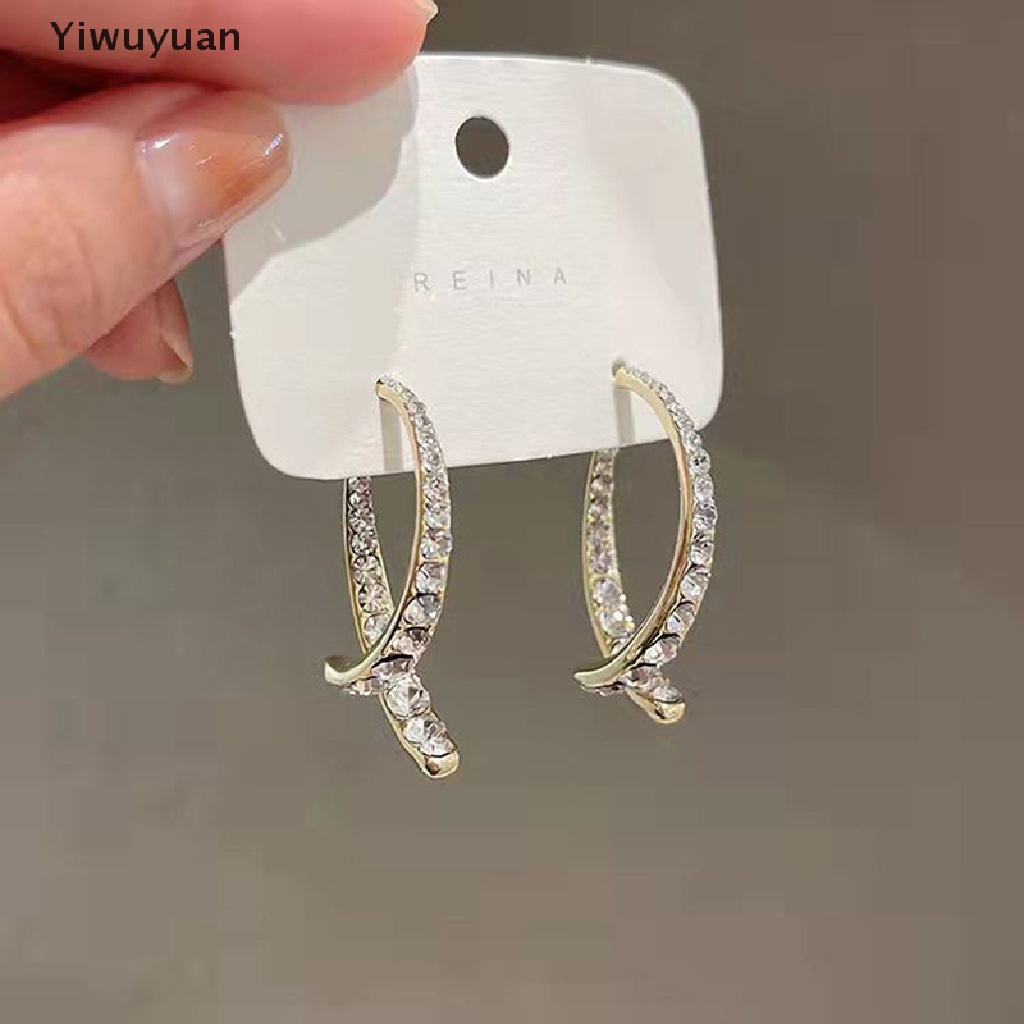 < Yiwuyuan > Bông Tai Cong Chữ Thập Thời Trang Dành Cho Nữ