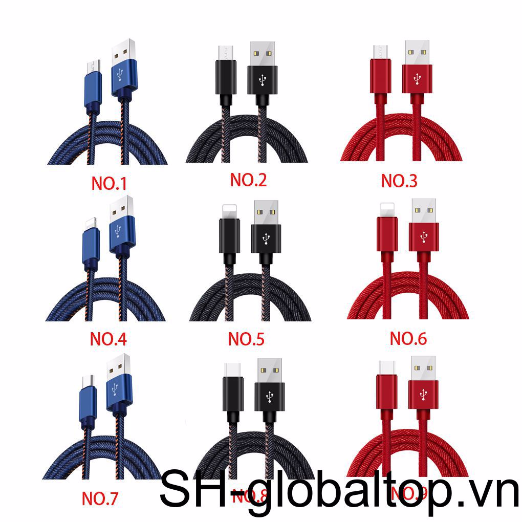 Dây Cáp Sạc Truyền Dữ Liệu Đầu Usb Type-C Dây Denim Dài 1M Dành Cho Điện Thoại Android