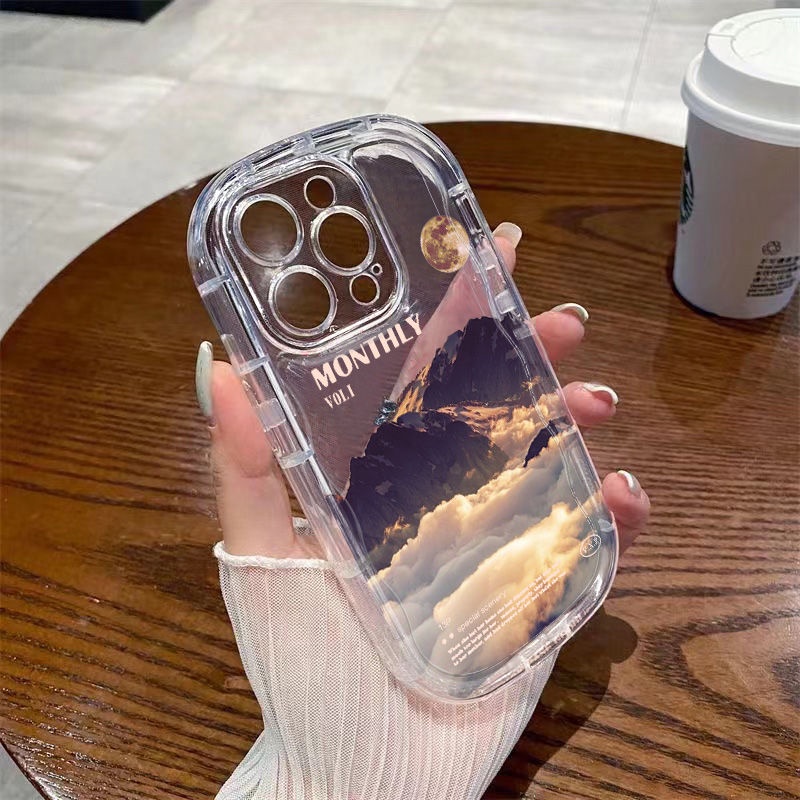 ✅Ốp Điện Thoại Mềm Trong Suốt Chống Sốc Hình Núi Tuyết Cho Apple Iphone 13 iPhone14xr / promax127 / 8p / 11