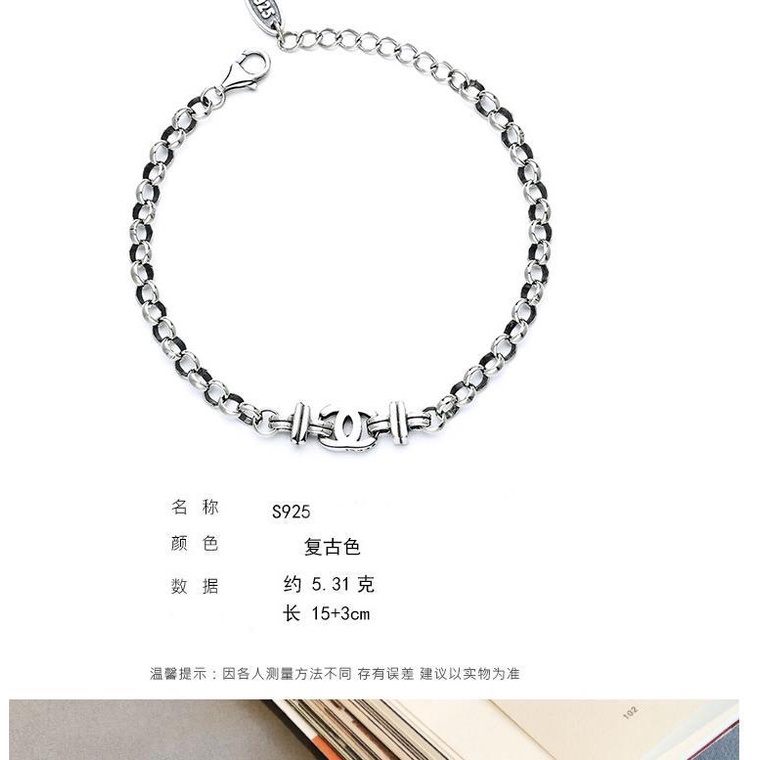Vòng Tay Mạ Bạc 925 Toàn Thân Thiết Kế celi Niche Phong Cách Retro Pháp Thời Trang Cho Nữ Haobing boutiqu