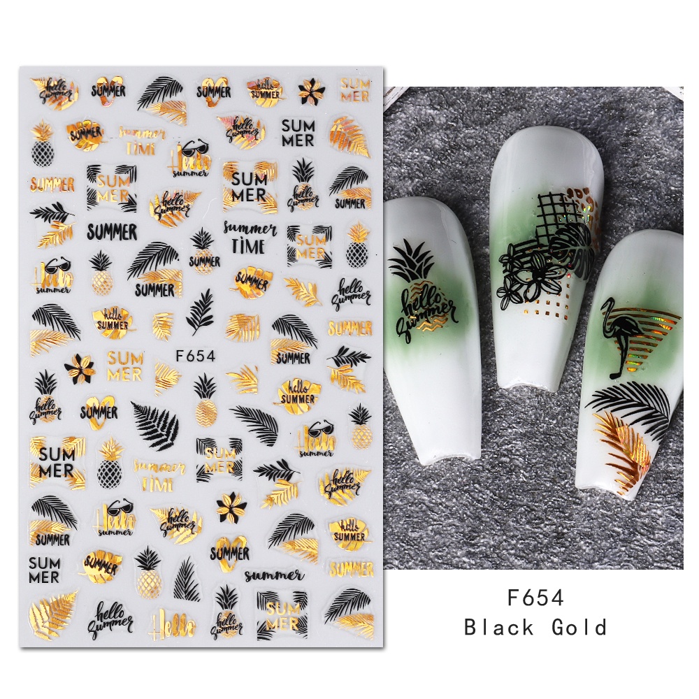 Miếng Dán Trang Trí Móng Tay Hai Màu Sắc Lấp Lánh