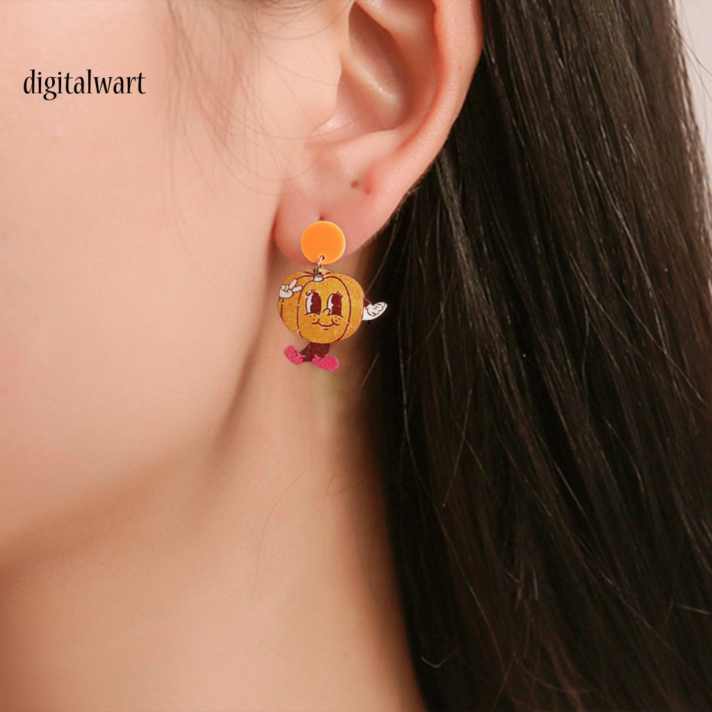 Kỹ Thuật Số| 1 Đôi Bông Tai Hình Bí Ngô Hoạt Hình Phong Cách Cổ Điển Thoải Mái