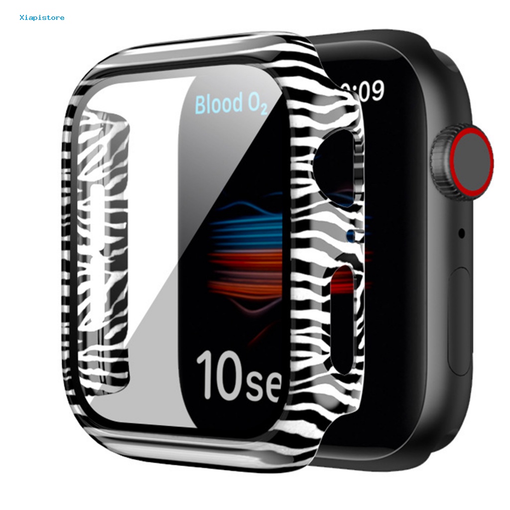 Ốp Bảo Vệ Mặt Đồng Hồ Thông Minh Bằng PC Chống Trầy Họa Tiết Da Báo Cho iWatch SE / 2 / 3 / 4 / 5 / 6