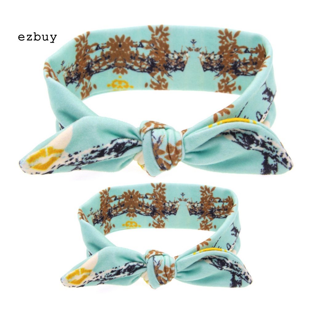 Set 2 Băng Đô Tai Thỏ Bằng Vải Mềm Tinh Tế Cho Mẹ Và Bé Chụp Ảnh