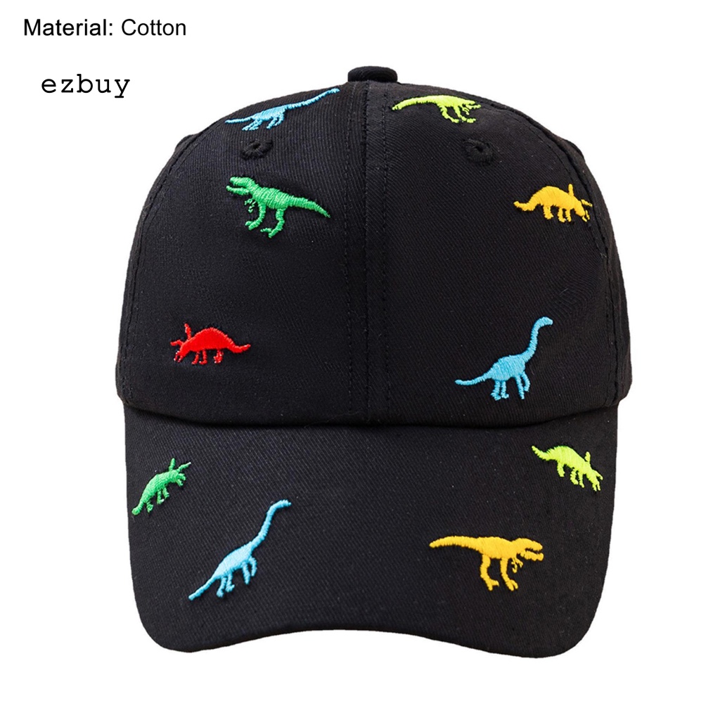 Mũ Lưỡi Trai Thêu Hình Khủng Long Hoạt Hình Thoáng Khí Thoải Mái Dành Cho Trẻ Em