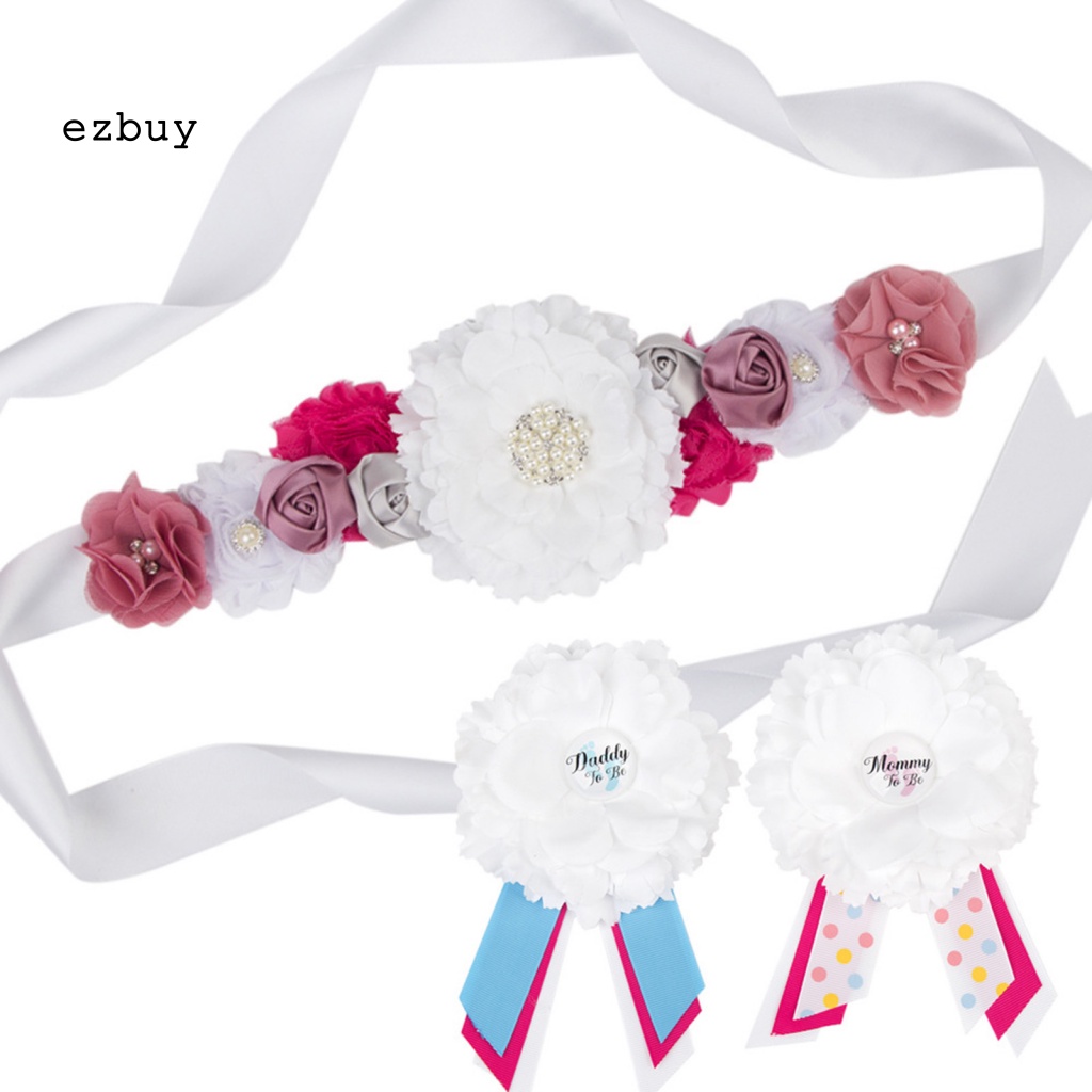 Set 3 Dây Ruy Băng Thắt Nơ Màu Trắng Di Động Dùng Chụp Ảnh Cho Mẹ Bầu