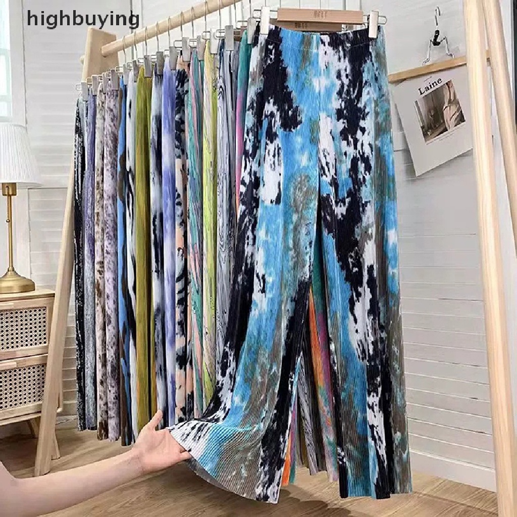 Quần Ống Rộng Lưng Cao Màu Sắc Kẹo Ngọt Thời Trang Mùa Hè Cho Nữ