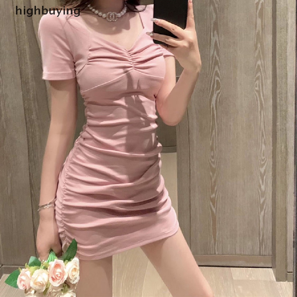 Đầm Cổ Vuông Ôm Eo Phối Dây Rút Thời Trang Mùa Hè Pháp Hàng Mới 2023 Dành Cho Bạn Nữ