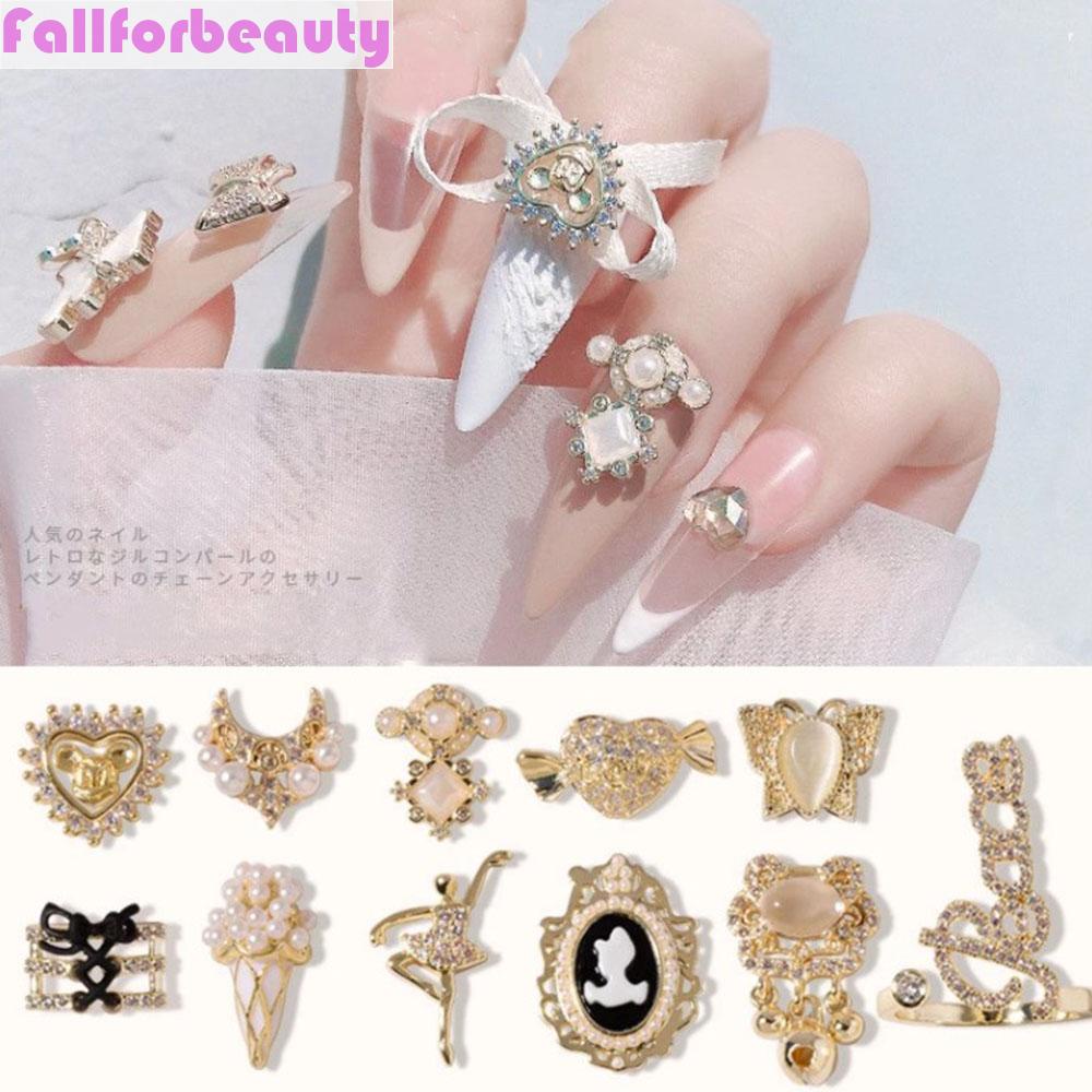 CHARMS 1 Nhẫn Trang Trí Móng Tay Hình Bướm 3D