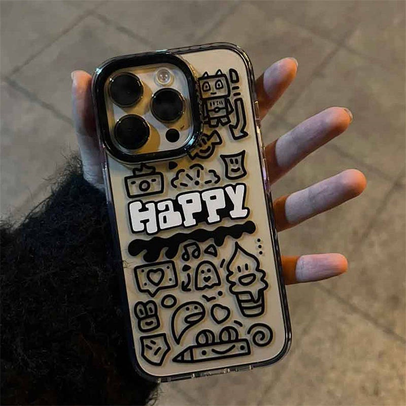 Ốp điện thoại hình bút đánh dấu graffiti thích hợp cho Iphone 14promax 13pro XR 8plus Soft 12/11 oSPZ
