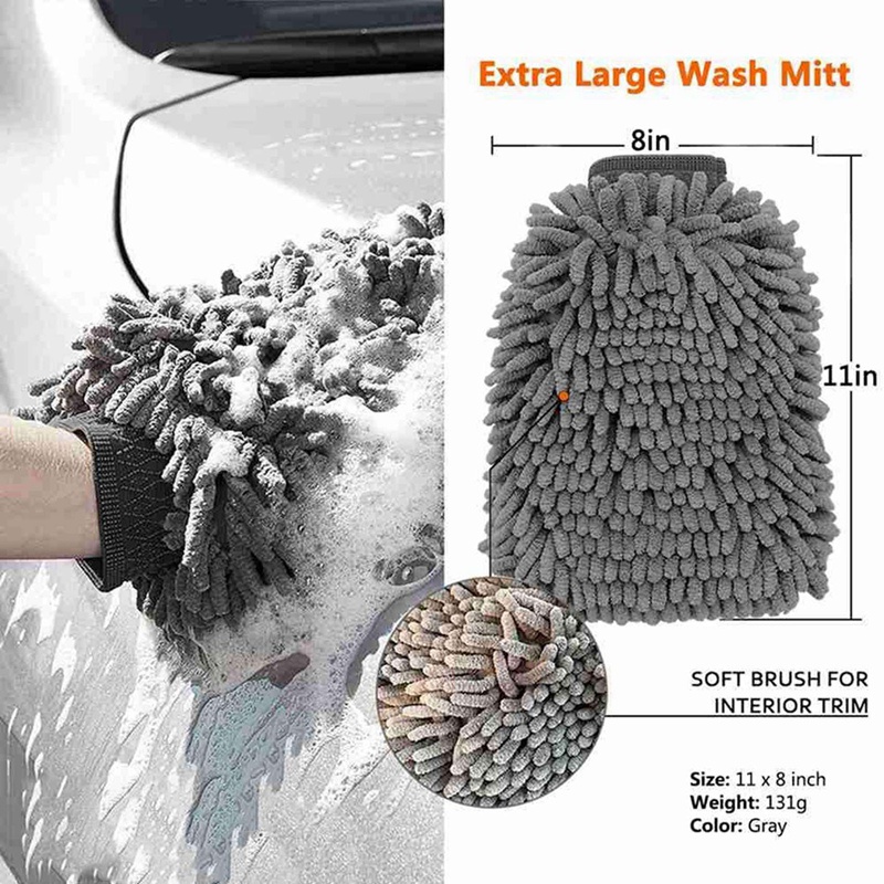 1 Bộ Găng Tay Và 1 Hộp Đựng Khăn Giấy Bằng Sợi Microfiber Cao Cấp