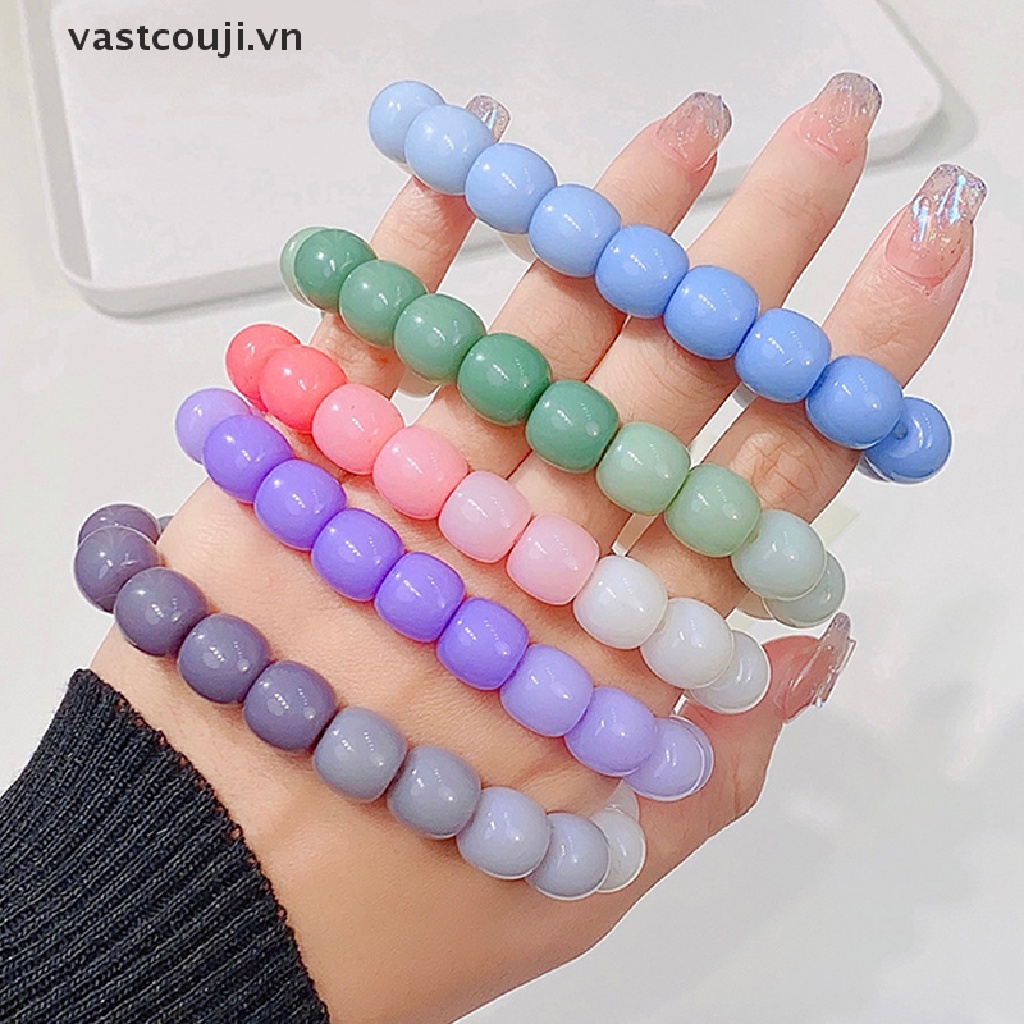 Vòng Tay Hạt Nhựa Acrylic Màu Gradient Dễ Thương Cho Nữ