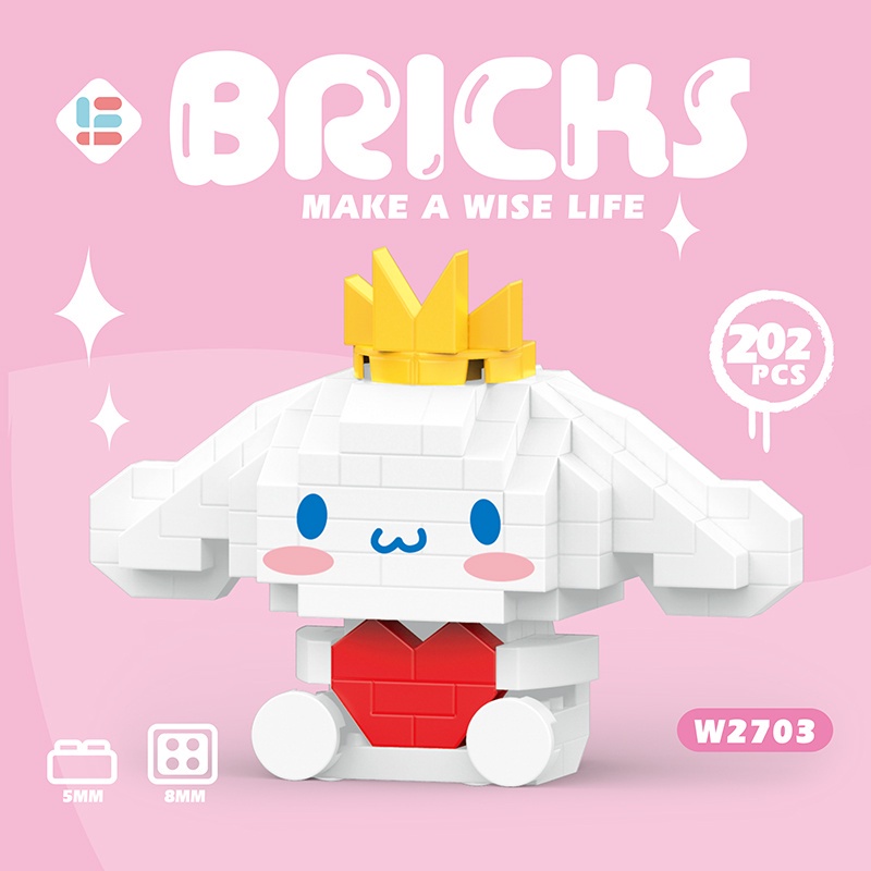 Đồ Chơi Lắp Ráp Mô Hình Chú Chó Cinnamon Hoạt Hình Cỡ Nhỏ Dễ Thương