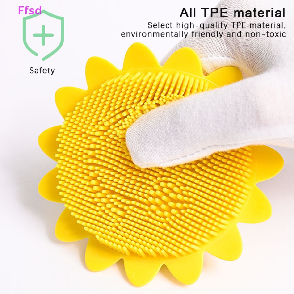 {Ffsd} Bàn Chải Gội Đầu Bằng Silicon Mềm Hình Hoa Hướng Dương Cho Bé Sơ Sinh Tắm Mát Xa Spa * Bán Chạy