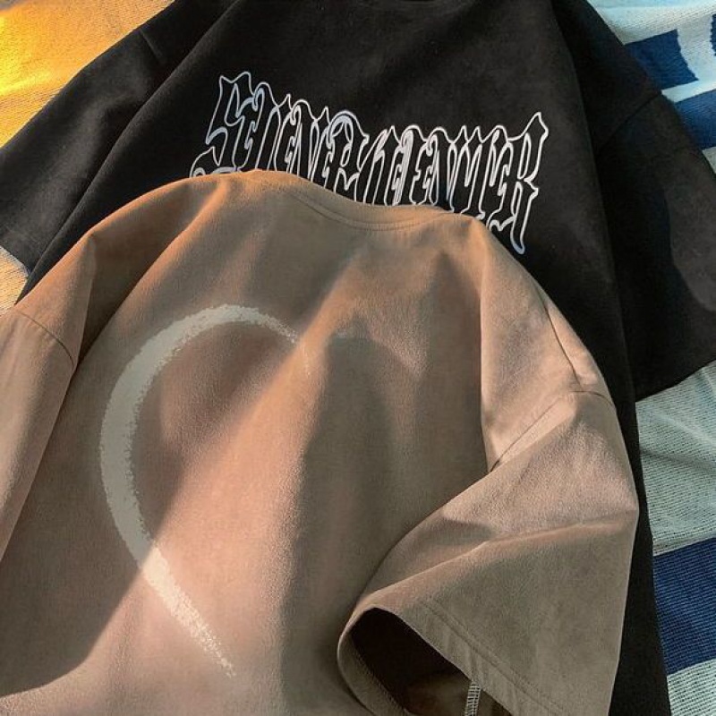 Áo Thun 100% Cotton Ngắn Tay Dáng Rộng Thời Trang Mùa Hè Dành Cho Nam