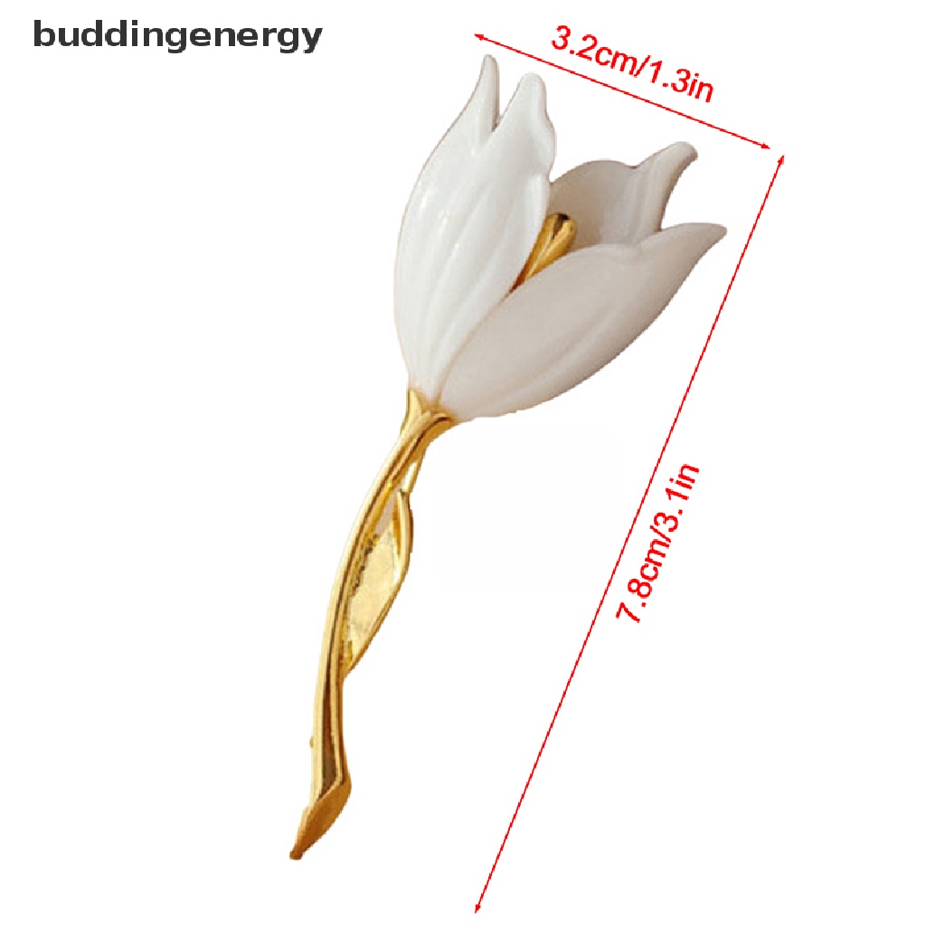 {BUDDI} Ghim Cài Áo Trang Trí Khăn Choàng Cổ Tráng Men Hình Hoa Tulip {BUDDI}