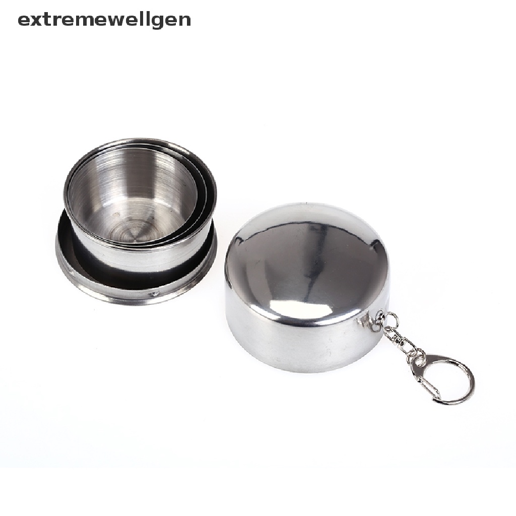 Cốc Uống Nước Bằng Thép Không Gỉ 140ml Có Thể Gấp Gọn Tiện Dụng Mang Theo Du Lịch