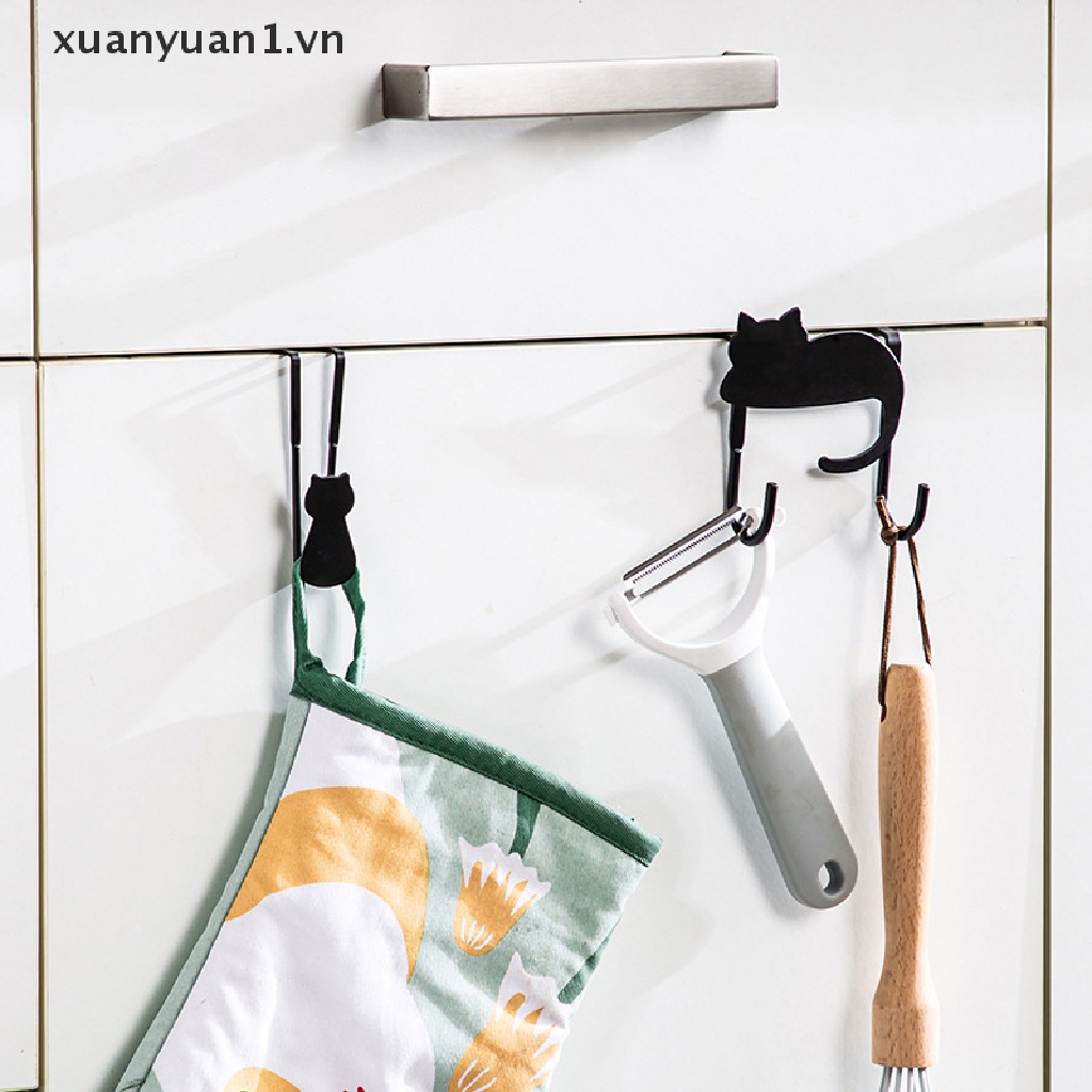 Móc Sắt Treo Đồ Hình Mèo Dễ Thương Gắn Cửa Tủ / Phòng Ngủ / Nhà Tắm