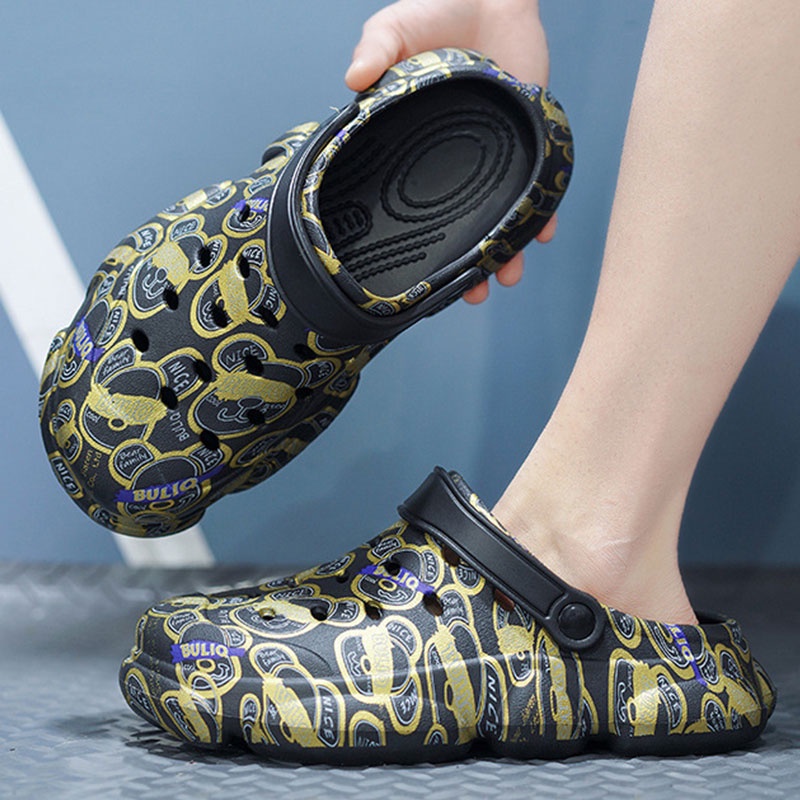 Dép crocs LAVINA CARPIO bằng eva chống trượt chống mài mòn in họa tiết thời trang độc đáo cho nam