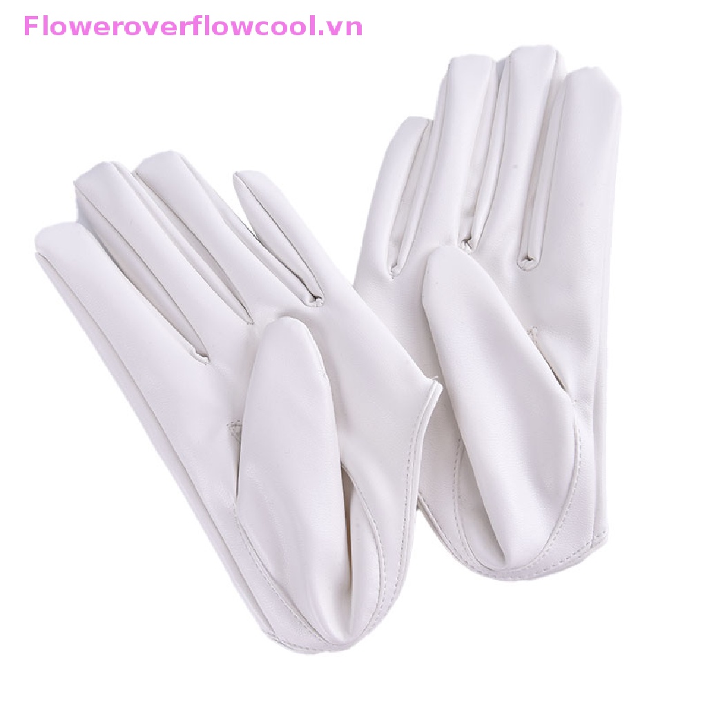 Đôi Găng Tay Da PU Hở Ngón Thời Trang Cho Nữ