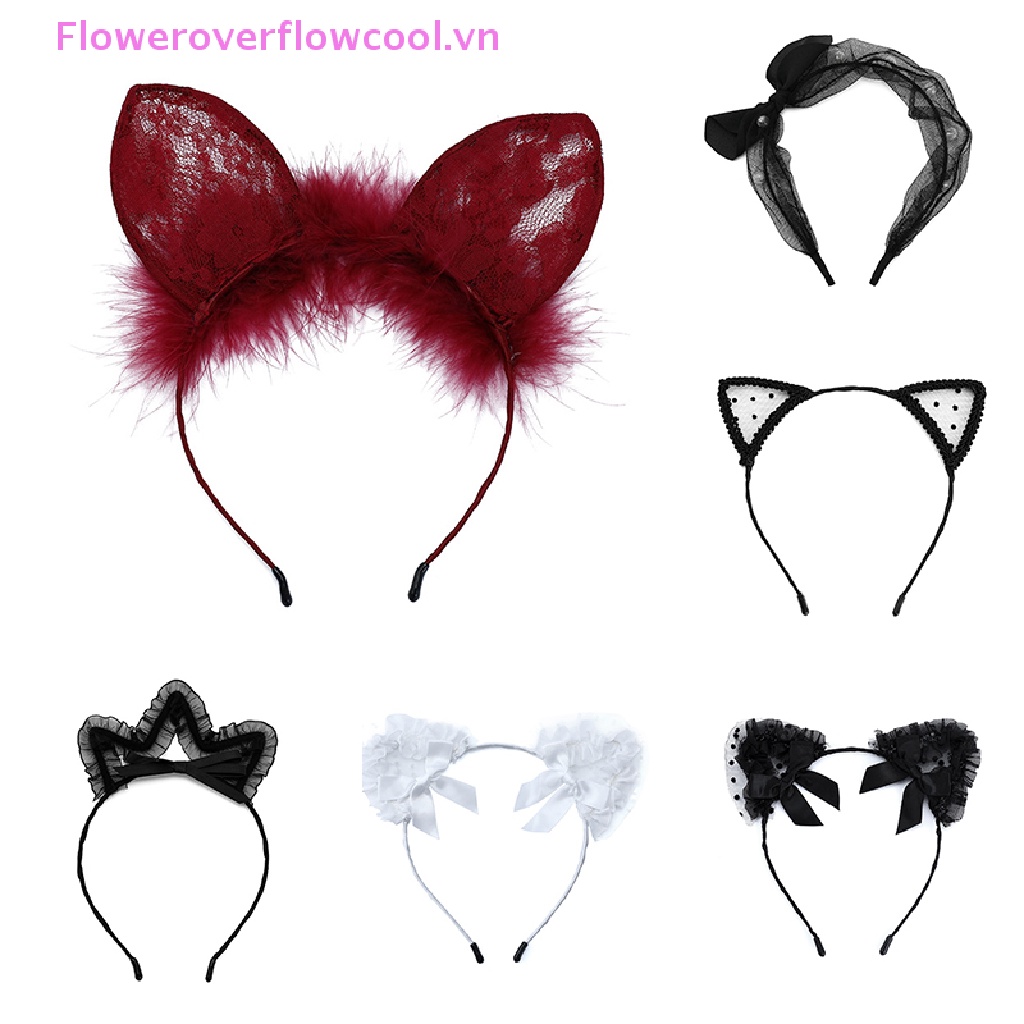 Băng Đô Tai Mèo Phối Ren Gợi Cảm Dành Cho Nữ