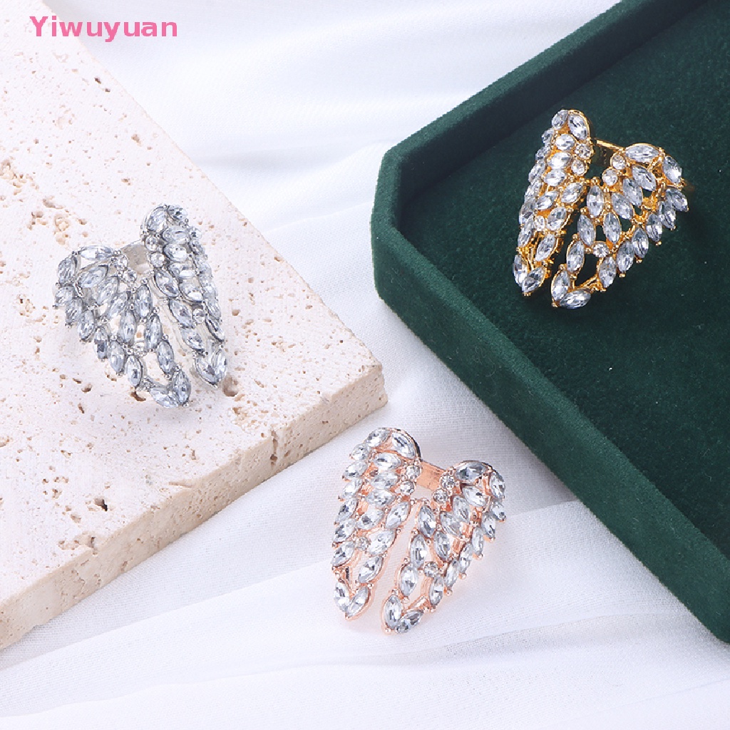< Yiwuyuan > Nhẫn Hở Hình Lông Vũ Có Thể Điều Chỉnh Kích Cỡ Thời Trang Mới