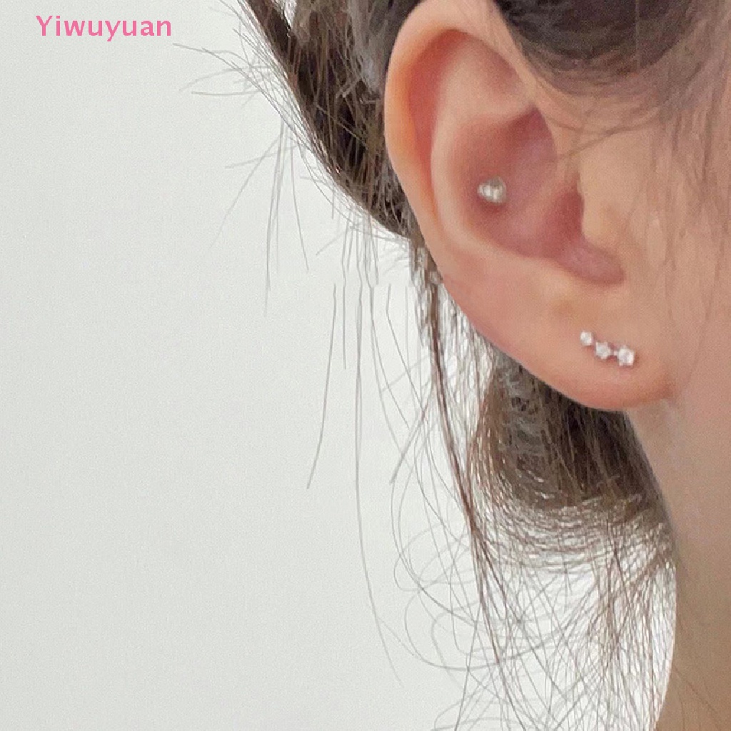 1 Đôi Khuyên Tai Đính Đá Zircon Hình Ngôi Sao Thời Trang Mới