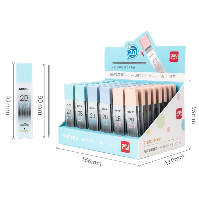 Bút Chì Cơ 2B Dày 2.0mm Hình Lục Giác Sáng Tạo