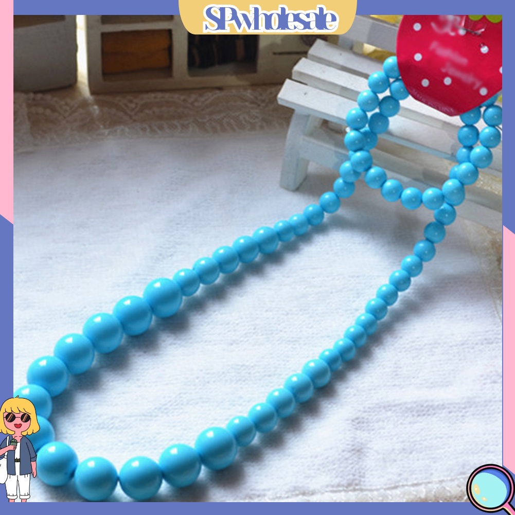 &lt;SPwholesale&gt; Vòng cổ Chuỗi Hạt Nhiều Màu Sắc Phong Cách Công Chúa Cho Bé Gái