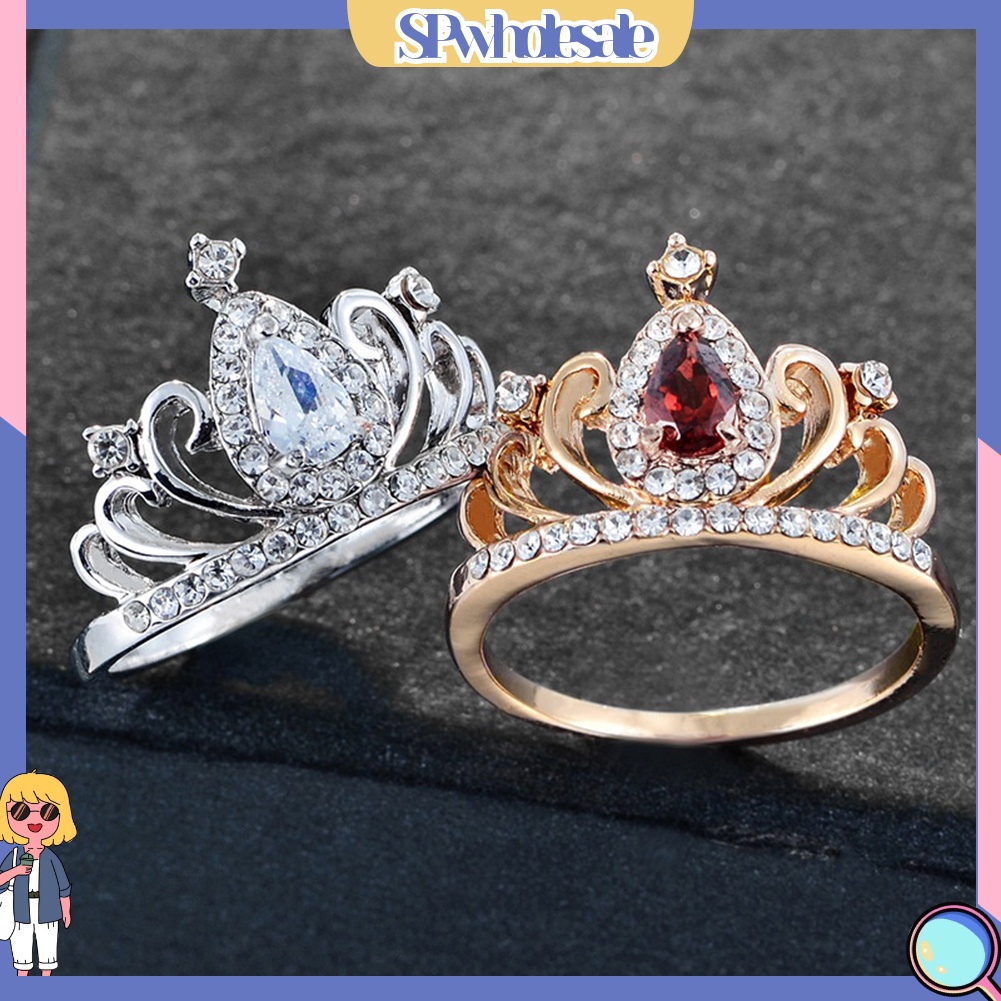 <SPwholesale> Nhẫn Hình Giọt Nước Đính Đá Hình Giọt Nước Sang Trọng Cho Nữ