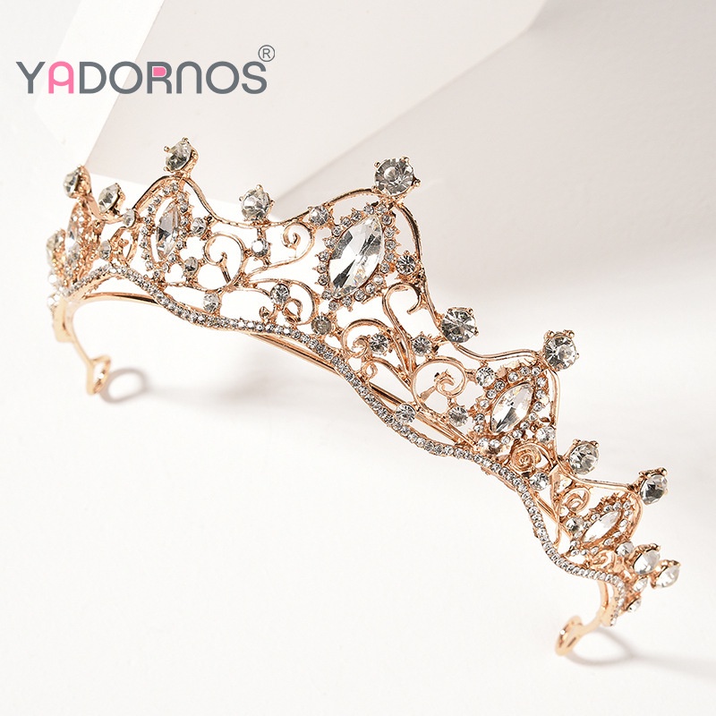 Vương Miện Cài Tóc Đính Đá 15X5Cm Không Phai Màu Thanh Lịch Dành Cho Nữ