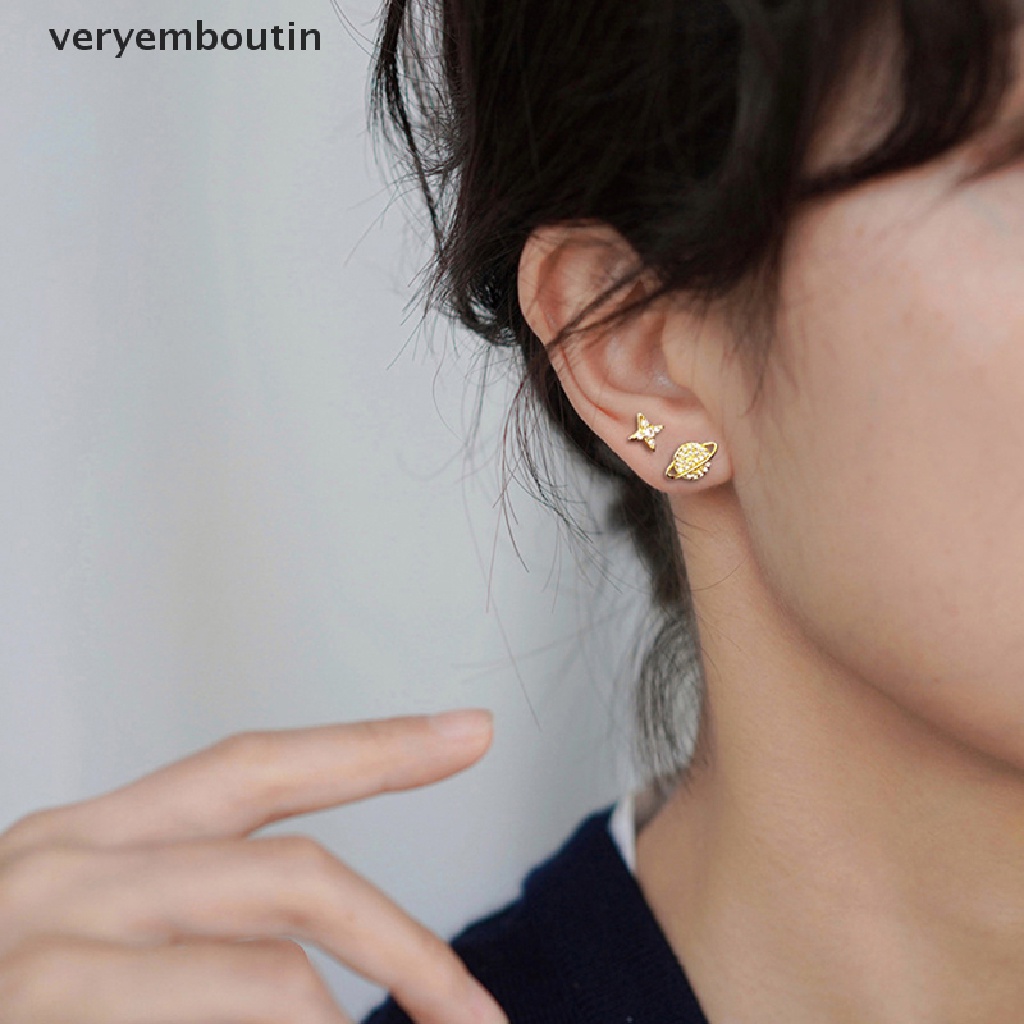 1 Đôi Bông Tai Đính Đá Zircon Hình Ngôi Sao Thời Trang Dành Cho Nữ