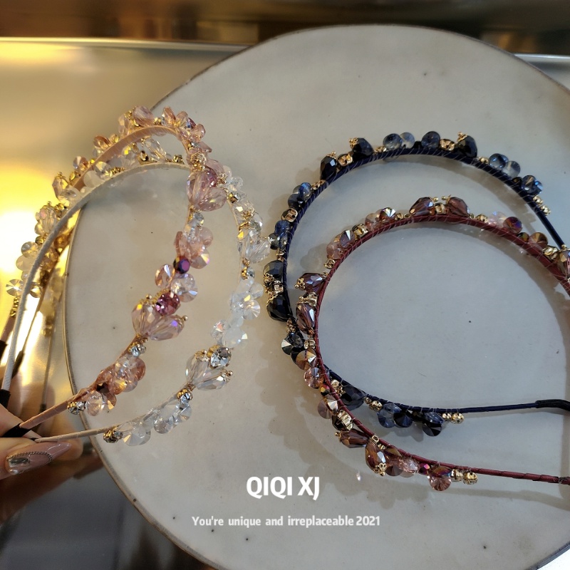 Kẹp Tóc Đính Đá Pha Lê Phong Cách Retro Hàn Quốc Cho Nữ