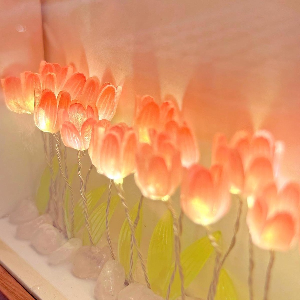 Khung Ảnh Hoa Tulip Nhỏ Tự Làm Có Đèn Ngủ Tiện Dụng Trang Trí Nhà Cửa