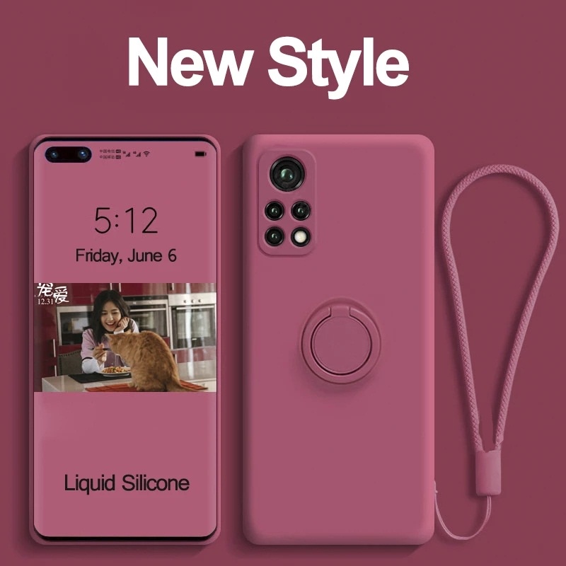 Ốp Điện Thoại Silicon Có Nhẫn Đỡ Cho Redmi Note 12 Pro + 4G 5G