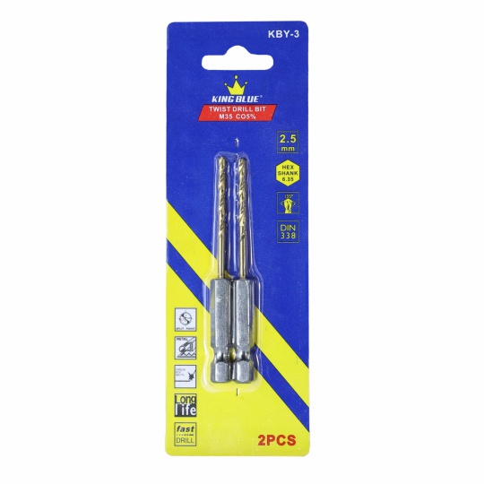 Khoan inox chuôi lục KBY3-025CO KING BLUE ( 1 MŨI KHOAN)