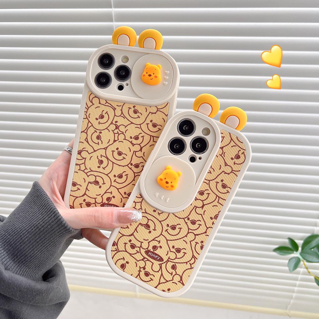 Ốp Điện Thoại TPU Silicon Mềm Chống Sốc In Hình Gấu Winnie 3D Cho iPhone 14 Pro Max 14 Plus 13 12 11