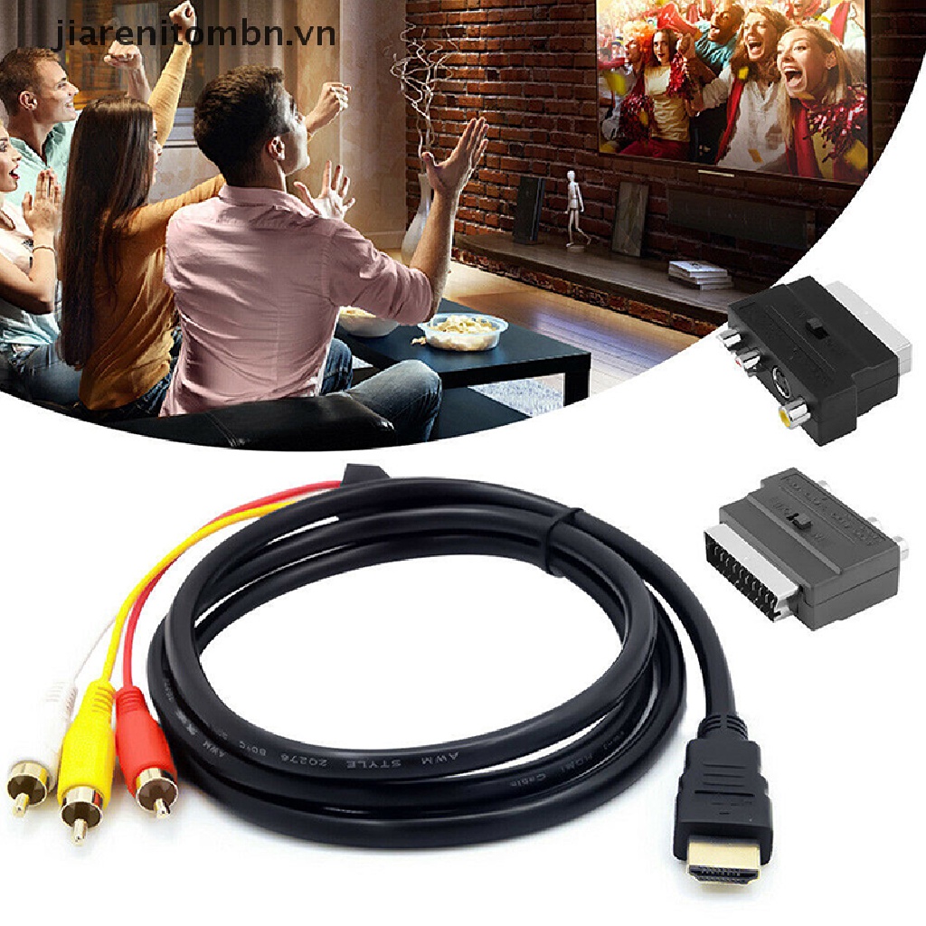 Dây Cáp Âm Thanh Chuyển Đổi 1080p HDMI S-video Sang 3 RCA AV