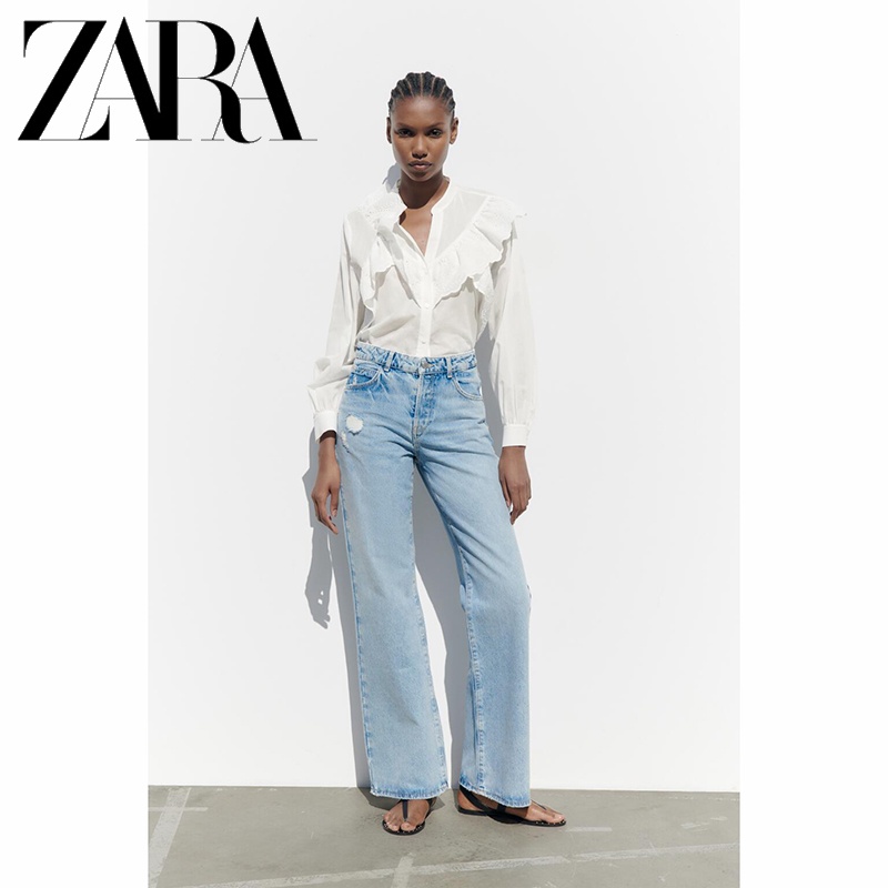 Zara Áo Kiểu Nhiều Lớp Thêu Hoạ Tiết Xinh Xắn Thời Trang Dành Cho Nữ