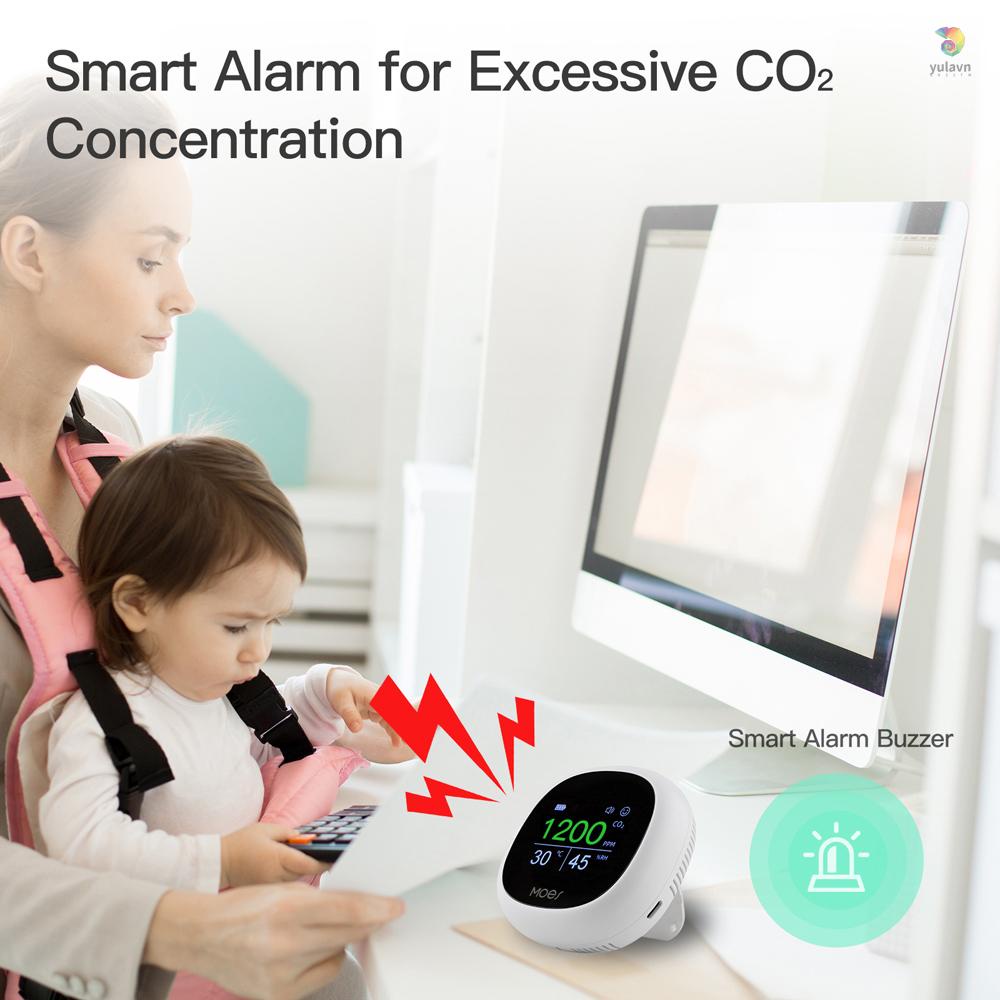 Thiết Bị Đo Độ Ẩm Và Nhiệt Độ Không Khí Có Màn Hình Hiển Thị Kỹ Thuật Số Tuya BT NDIR