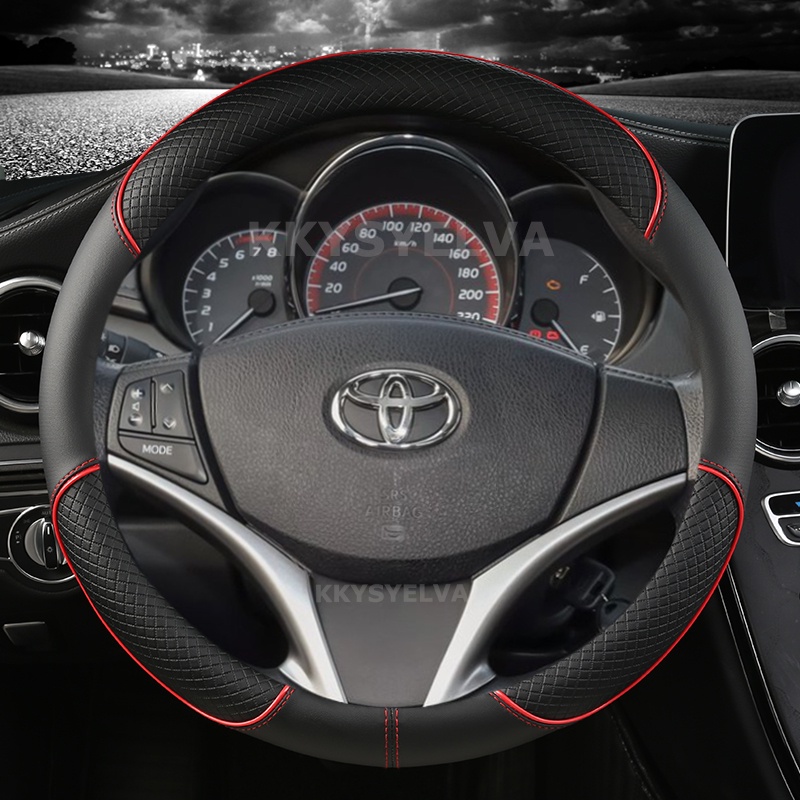 Bọc Vô Lăng Bằng Da Sợi Nhỏ Cho Xe Hơi Toyota Yaris Vios 2014 2015 2016 2017 2018