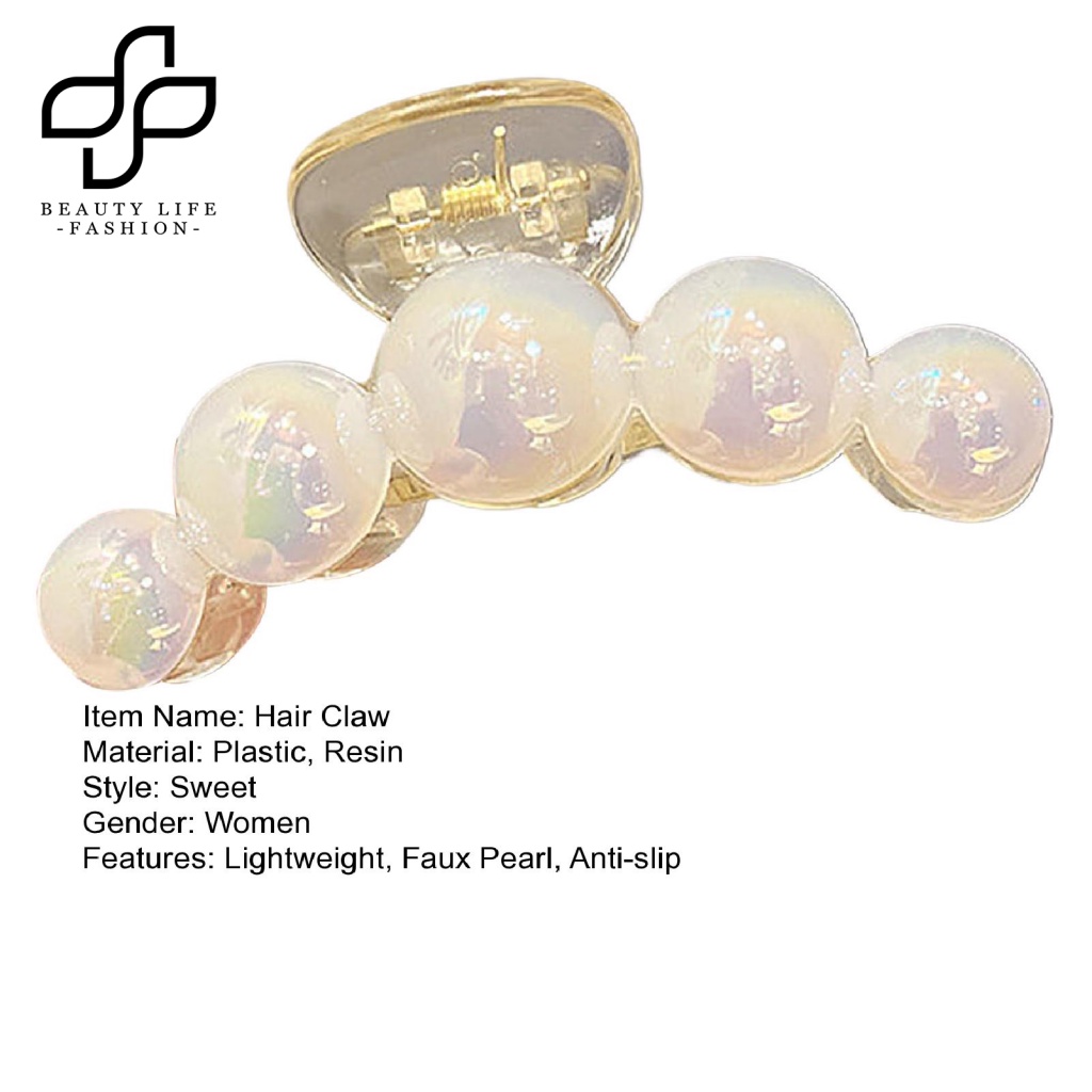 Kẹp Tóc Càng Cua Đính Ngọc Trai Giả Gọn Nhẹ Chống Rơi Thời Trang Cho Nữ