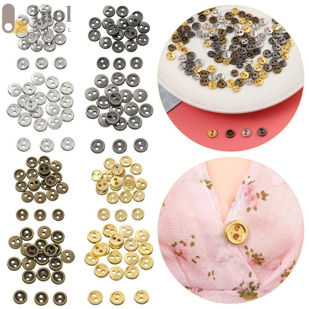 Set 20 Nút Kim Loại Mini Hai Lỗ Làm Đồ Thủ Công Cho Búp Bê