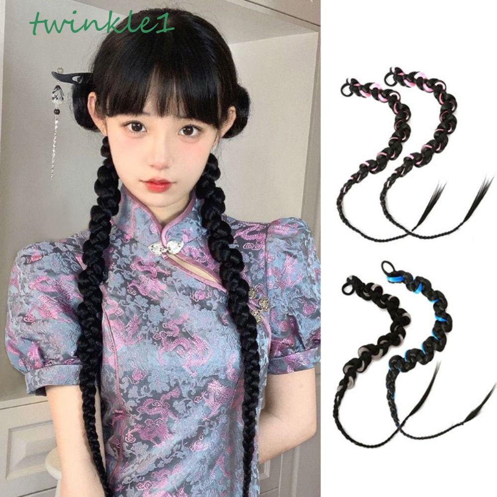 Dây Buộc Tóc Sợi Tổng Hợp Co Giãn Màu Hồng Dễ Thương Dành Cho Nữ